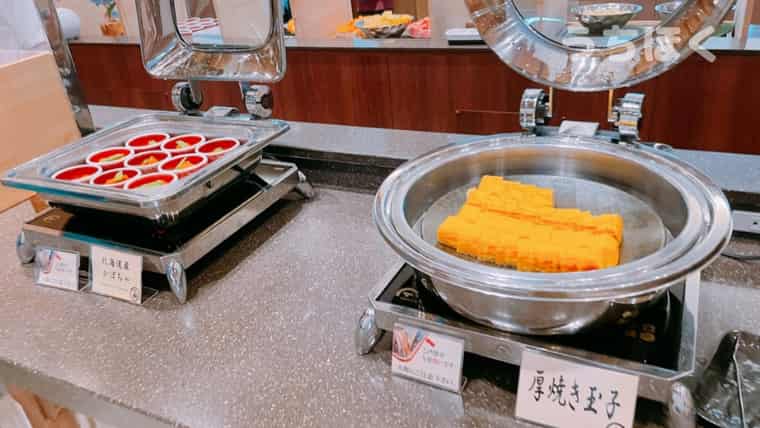 函館　湯の川温泉　ホテル万惣　朝食ビュッフェ